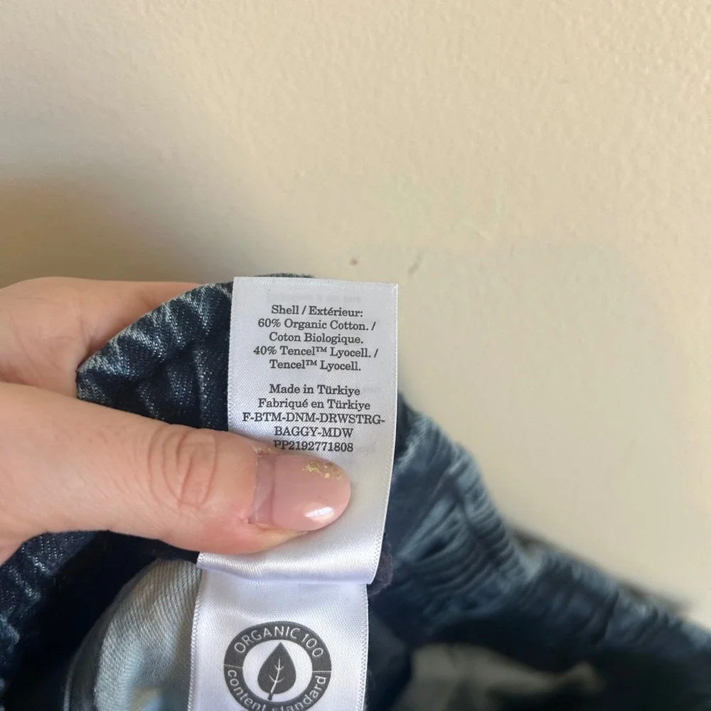 EUC Everlane Baggy Drawstring Jean Women Size M Medium Blue Denim Seam Detail - Picture 8 of 8